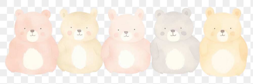 PNG Teddy bears as divider watercolor wildlife animal mammal.