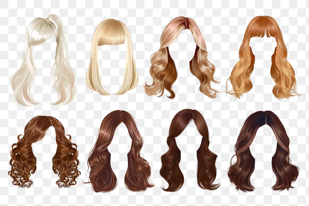 Hair style png cut out set