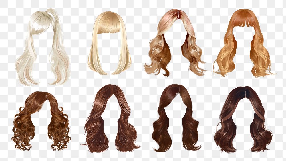 Hair style png cut out set