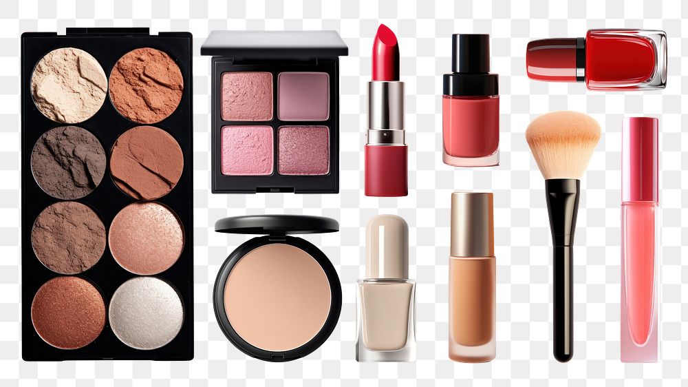 Makeup products png cut out set