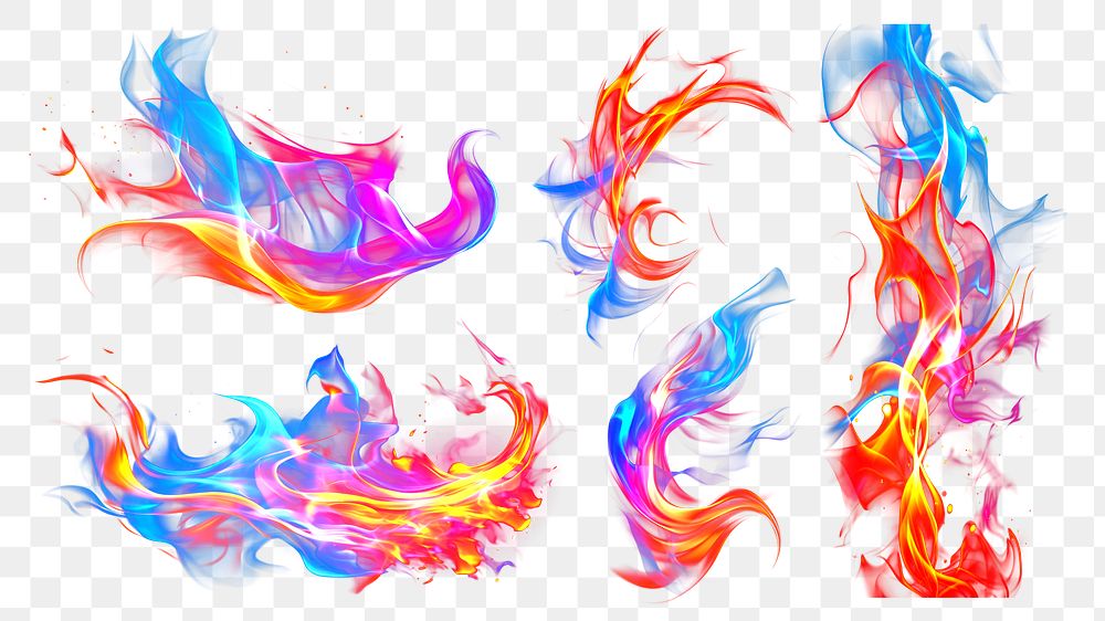 Fire effect png cut out set