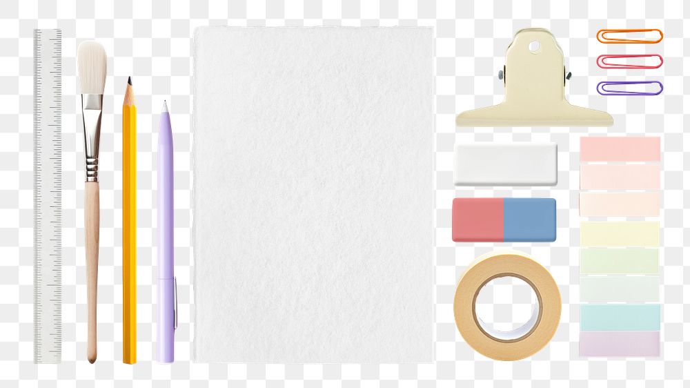 Stationary collection png cut out set