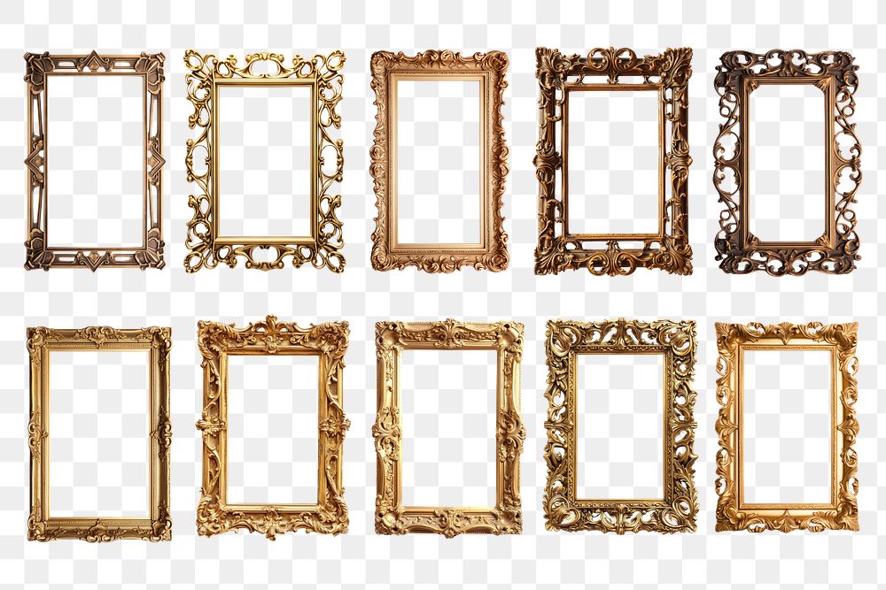 Luxury frame png cut out set