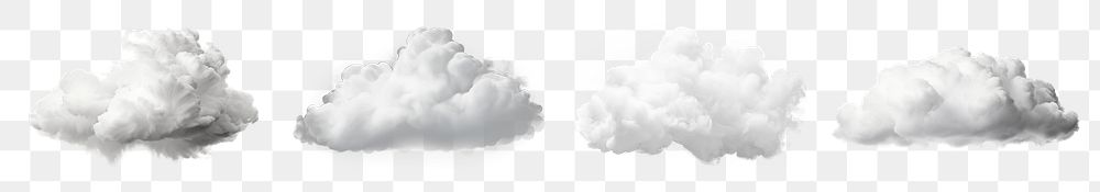 Cloud png cut out element set