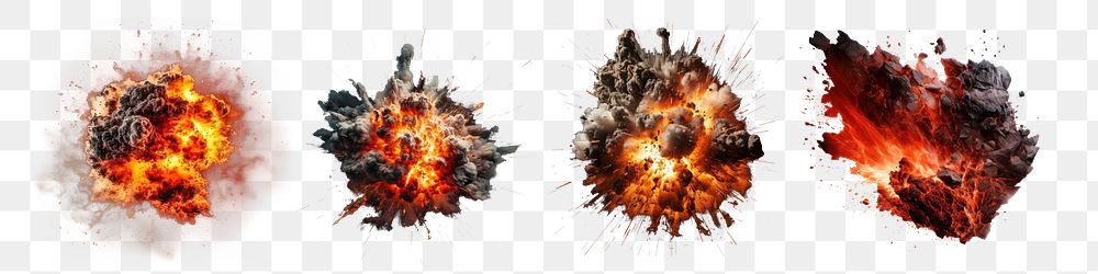 Explosion effects png cut out element set
