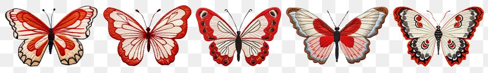 Butterflies png cut out element set