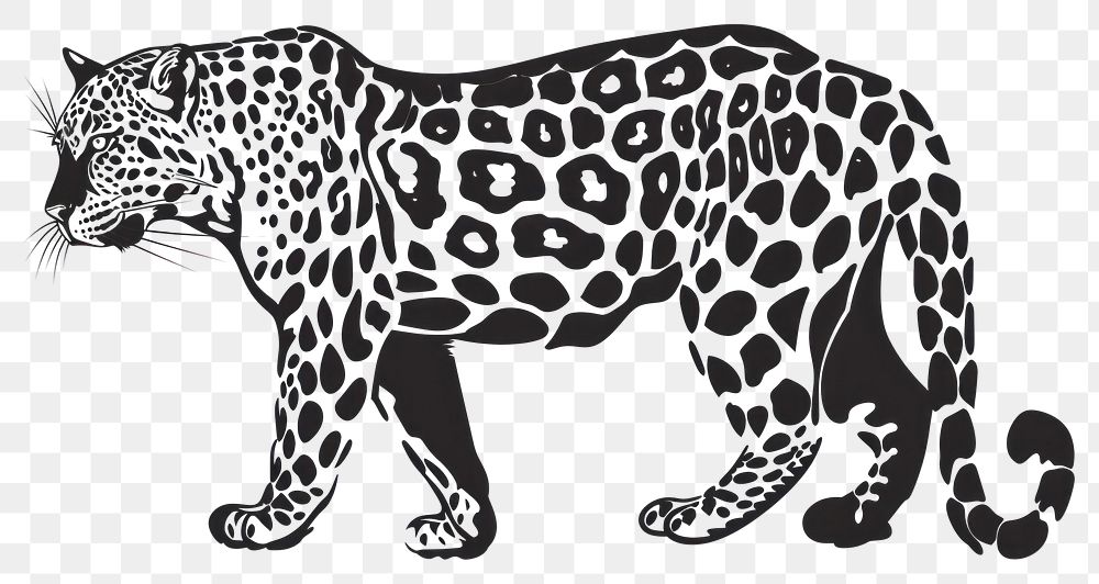 PNG Leopard wildlife stencil panther.