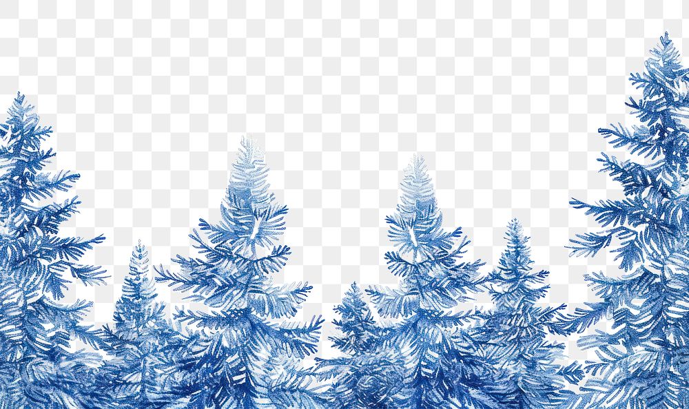 PNG Vintage drawing Christmas trees vegetation outdoors woodland.