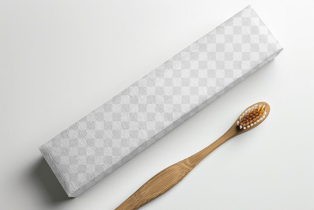 PNG paper toothbrush box mockup, transparent design