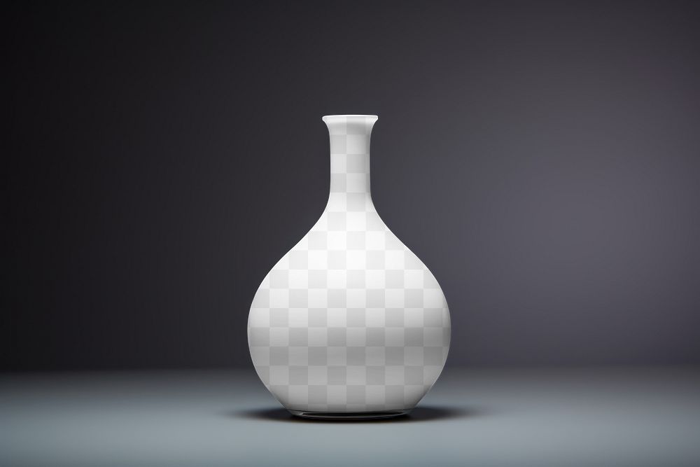 PNG ceramic vase mockup, transparent design
