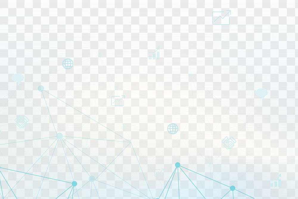 PNG blue connection border, digital element, transparent background