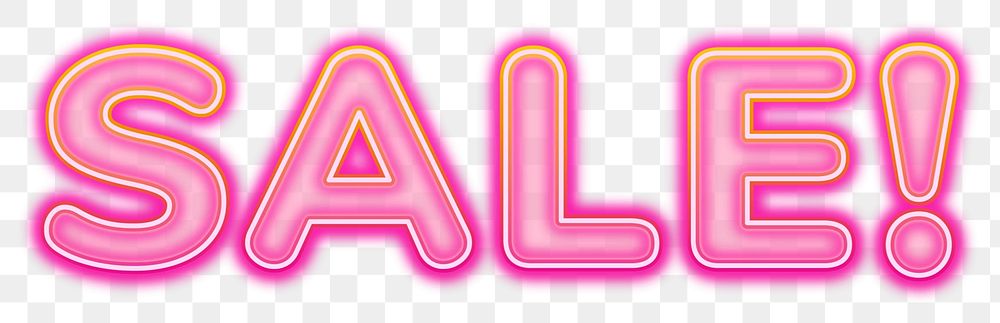 Sale word sticker png element, editable  pink neon font design