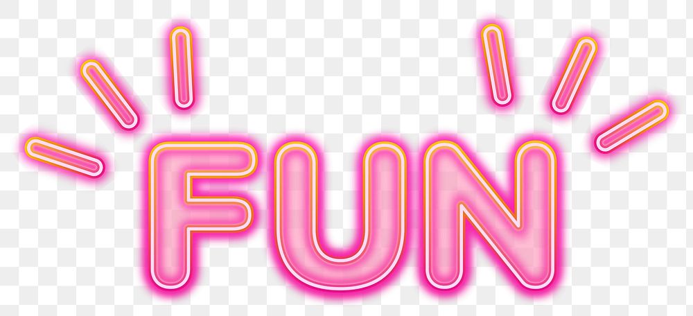 Fun word sticker png element, editable  pink neon font design