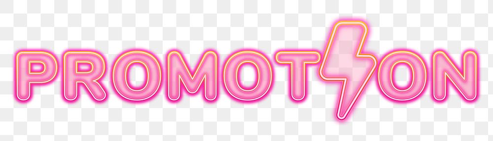 Promotion word sticker png element, editable  pink neon font design