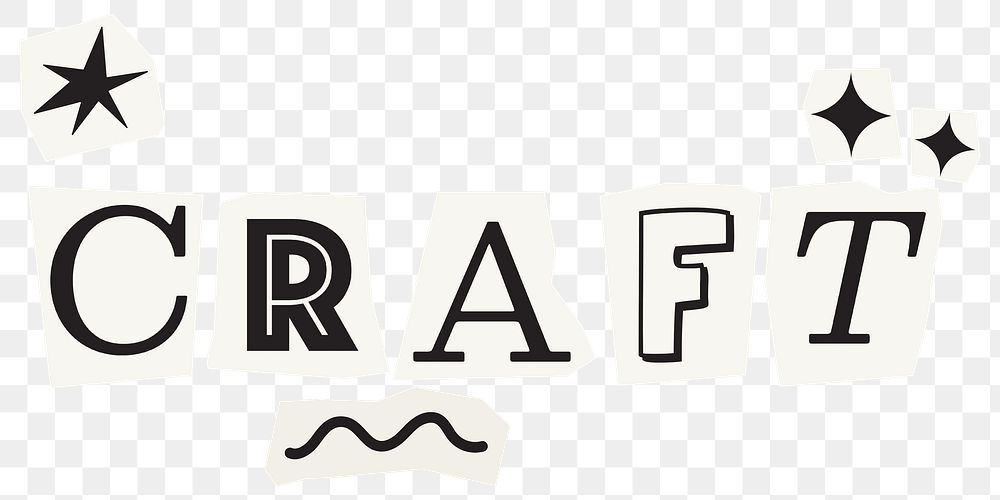 Craft word sticker png element, | Free PNG - rawpixel