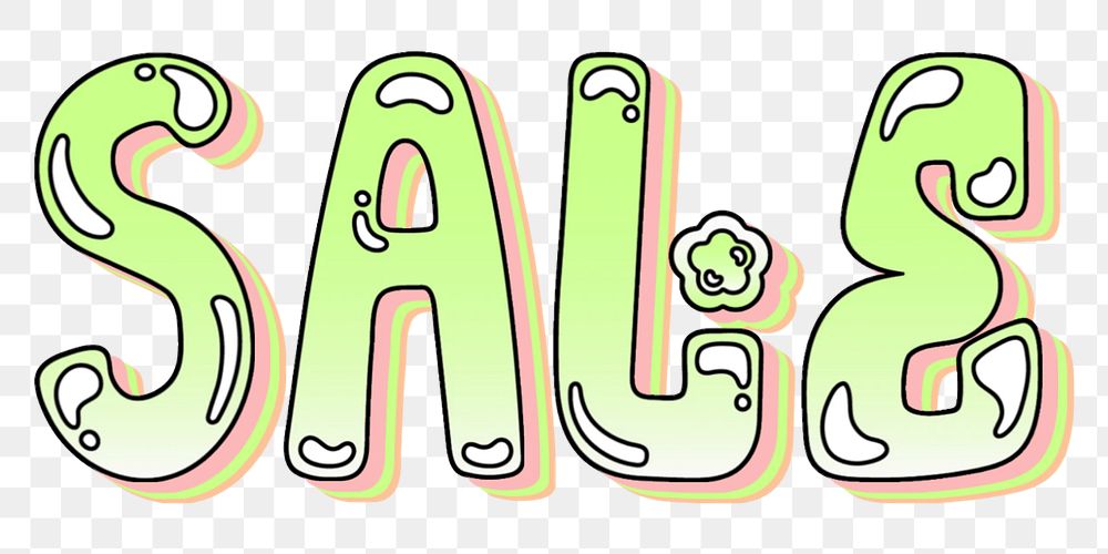 Sale word sticker png element, editable  green doodle design