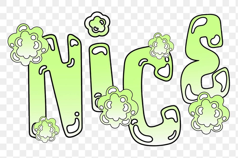 Nice word sticker png element, editable  green doodle design
