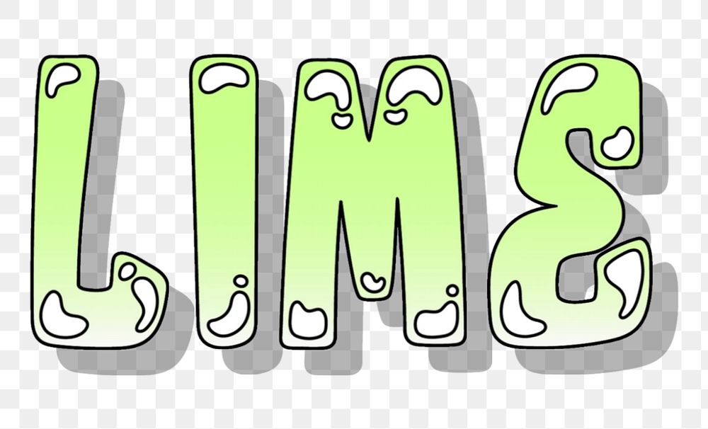 Lime word sticker png element, editable  green doodle design