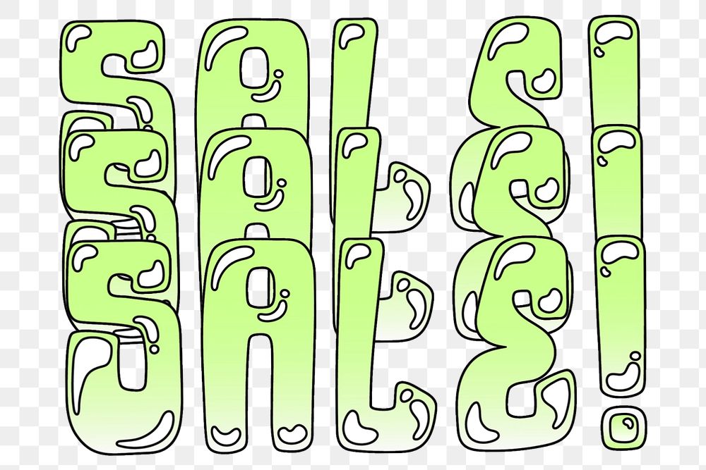 Sale word sticker png element, editable  green doodle design
