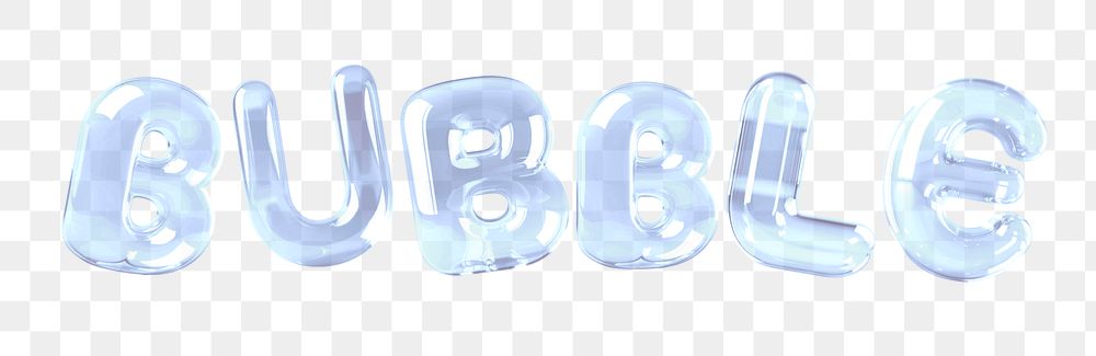 Bubble word png clear bubbles offset font, transparent background