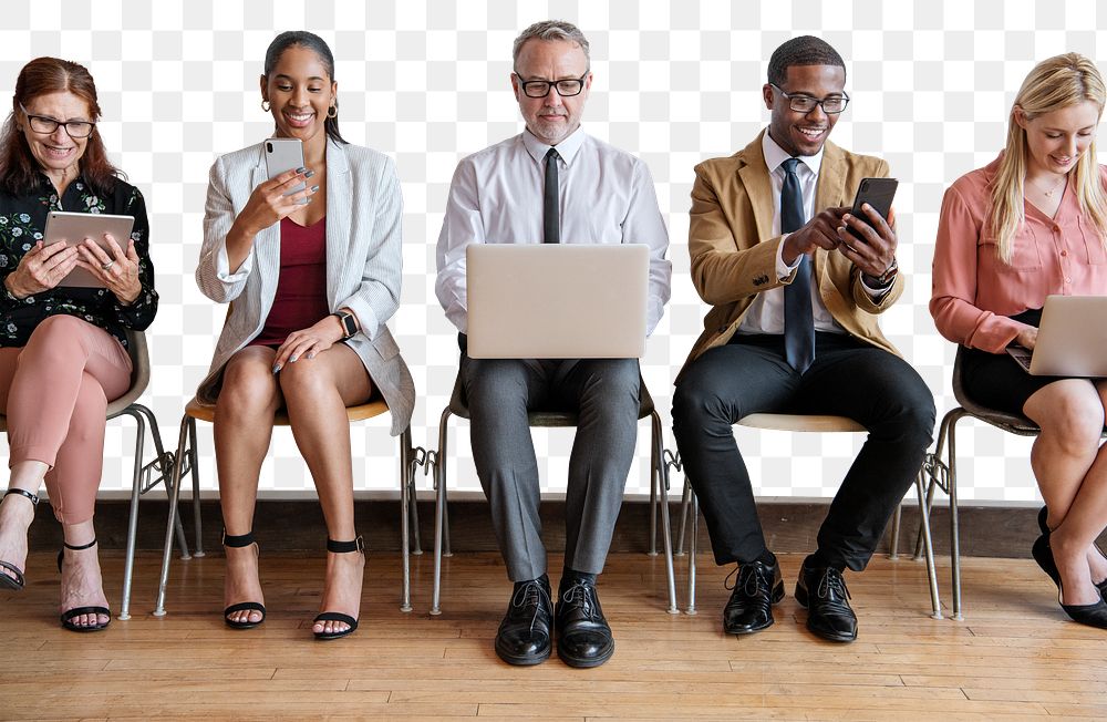 PNG diverse business people, transparent background