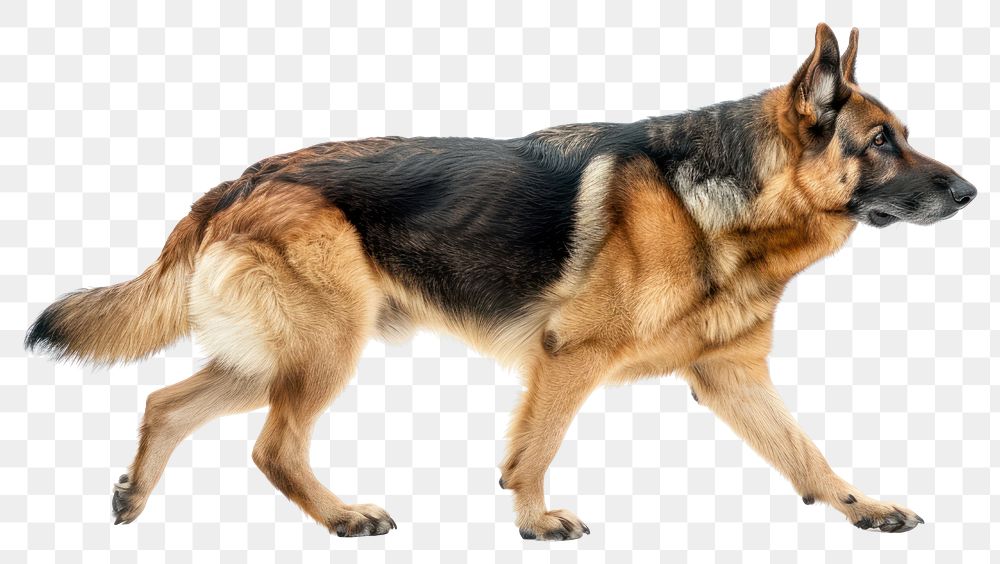 PNG  German Shepherd walking side view