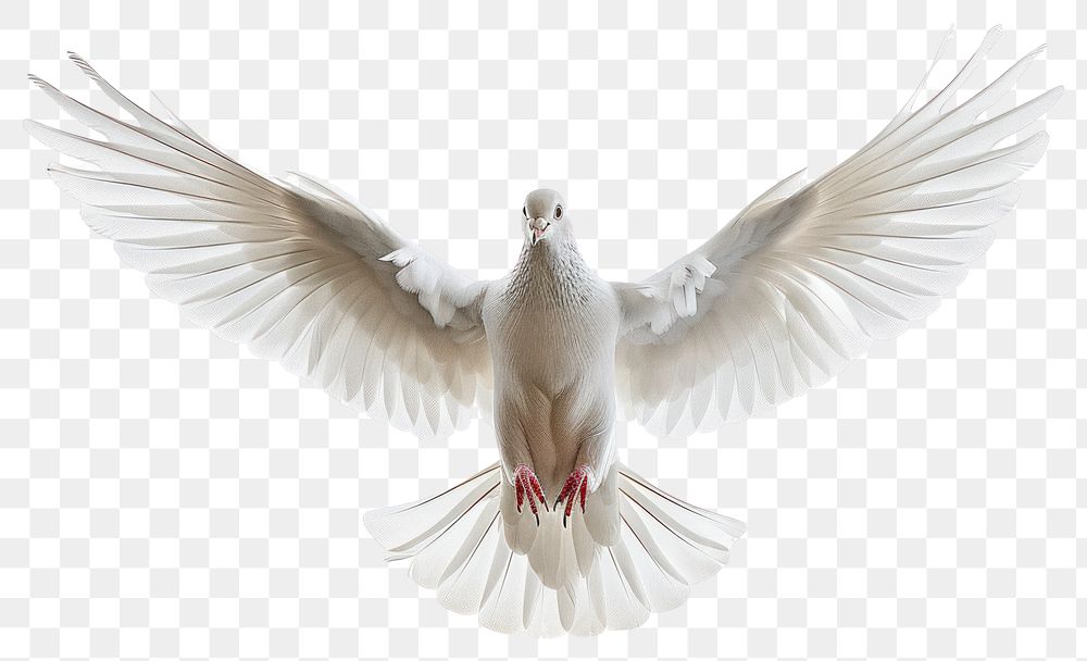 PNG White dove in flight gracefully