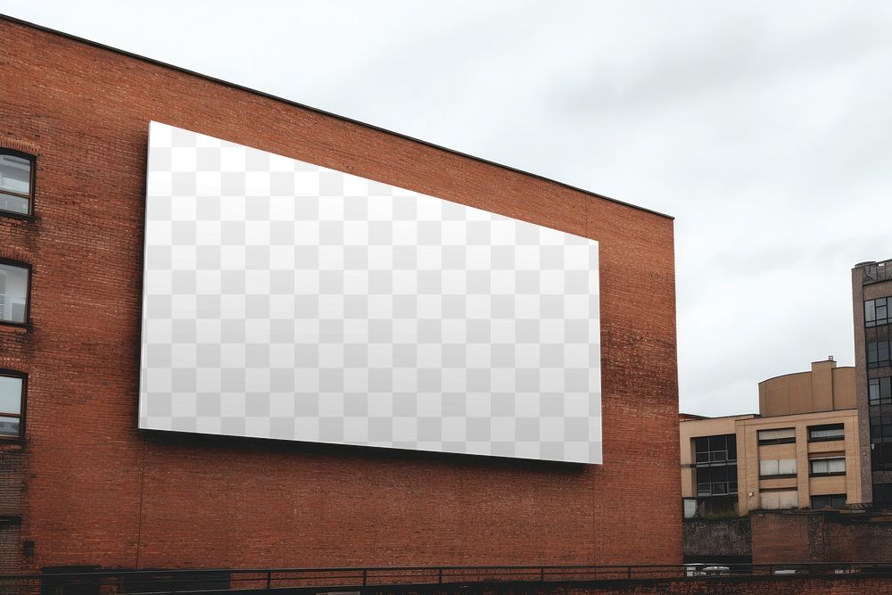 PNG Urban billboard mockup , transparent background