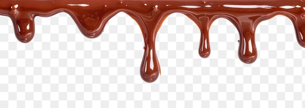 PNG Dripping chocolate on white background