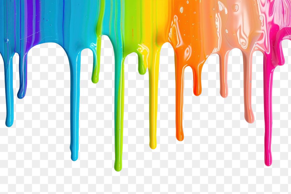 PNG Colorful paint dripping art