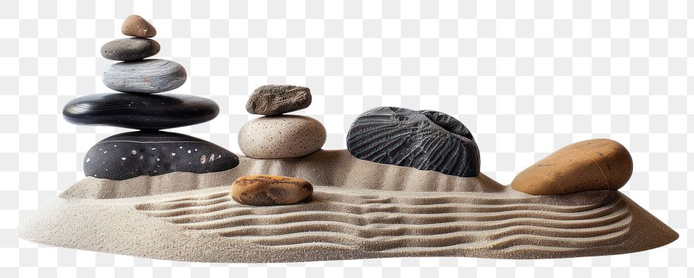 Zen garden rocks sand arrangement