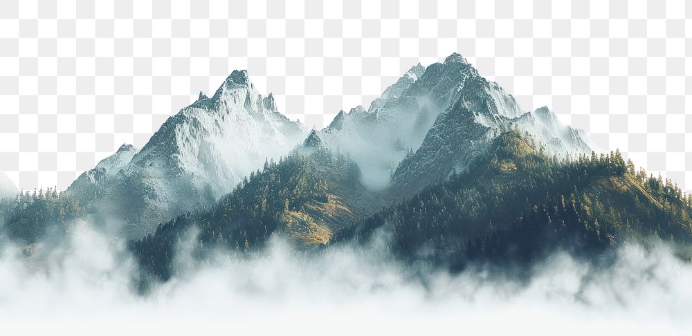 PNG Serene misty mountain landscape wallpaper