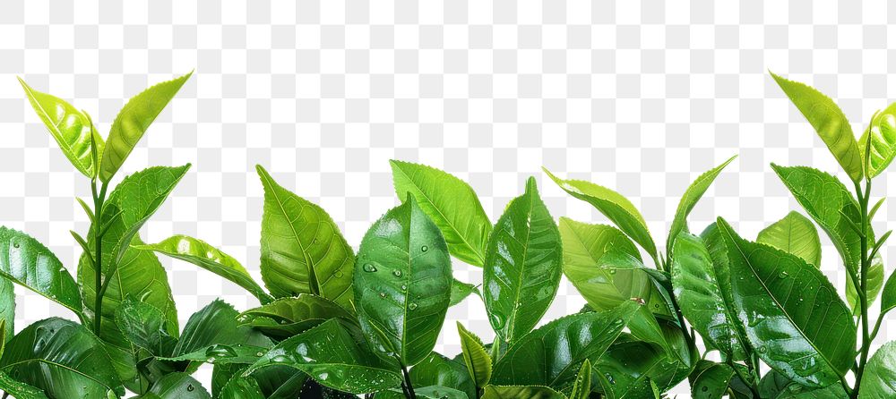 PNG Fresh green leaves background