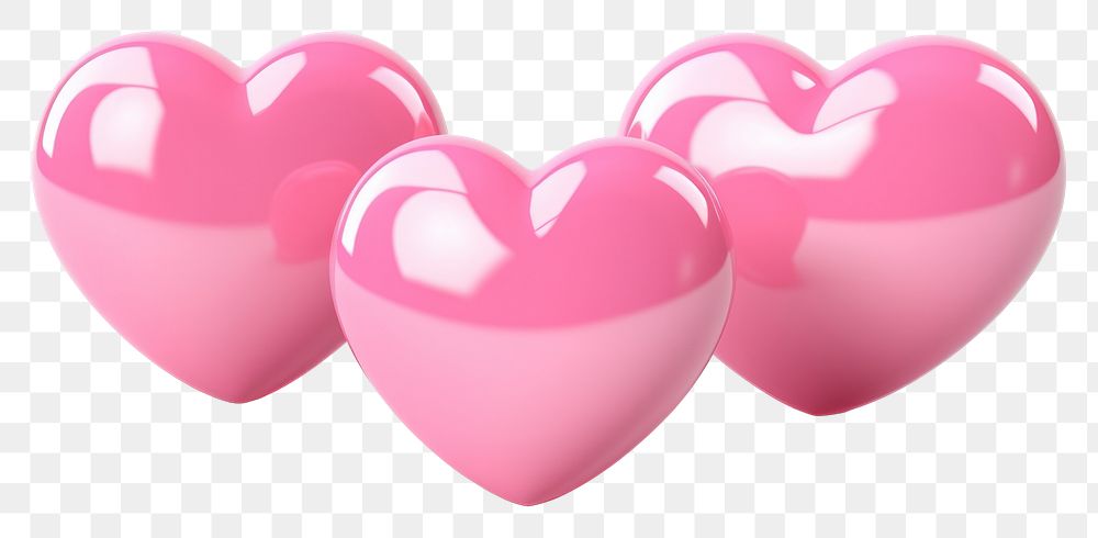 PNG Shiny pink hearts illustration