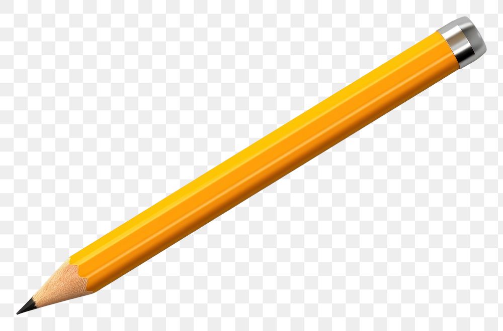 PNG Yellow pencil isolated white background