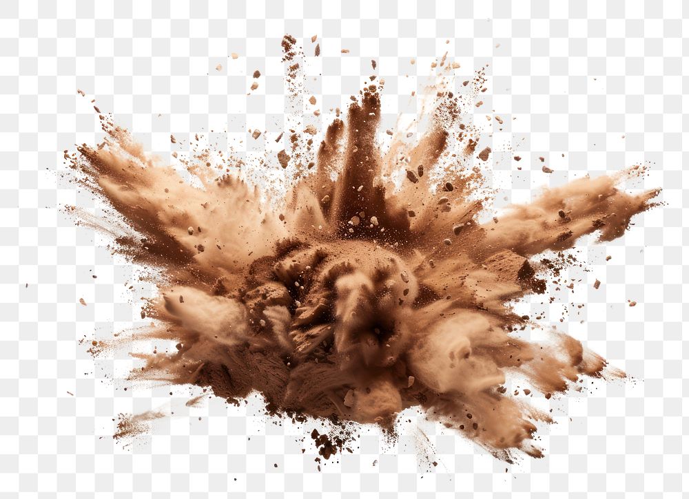 PNG Exploding cocoa powder isolated white