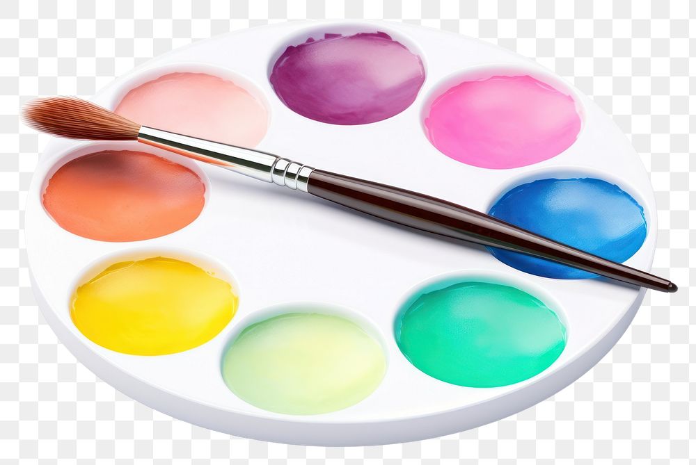 PNG Colorful watercolor palette brush