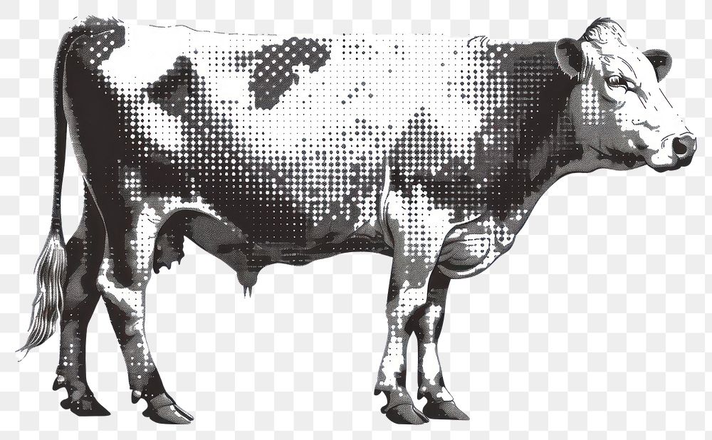 PNG Halftone cow art illustration