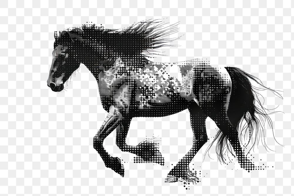 PNG Digital horse art illustration