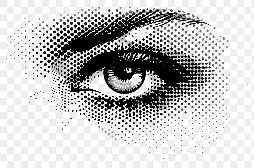 PNG Monochrome dotted eye illustration