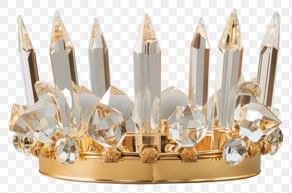 Elegant crystal gold crown element