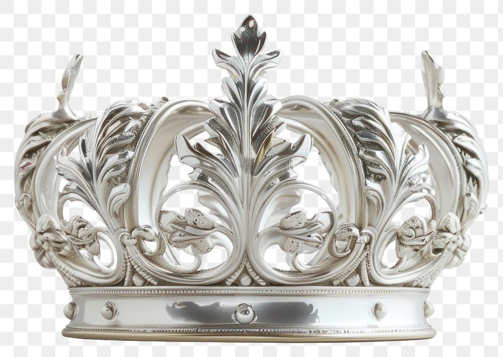 Elegant silver ornate crown