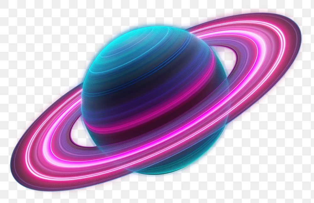 PNG Neon glowing Saturn space | Free PNG - rawpixel