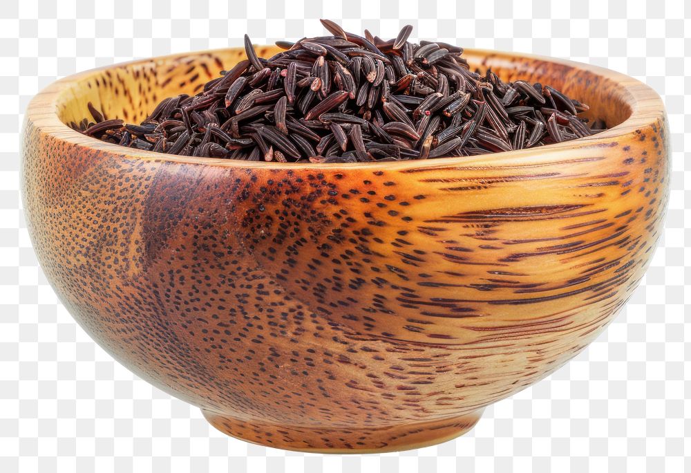 PNG Nutritious black rice in bowl