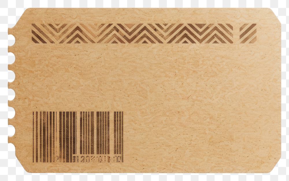 PNG Vintage ticket with barcode