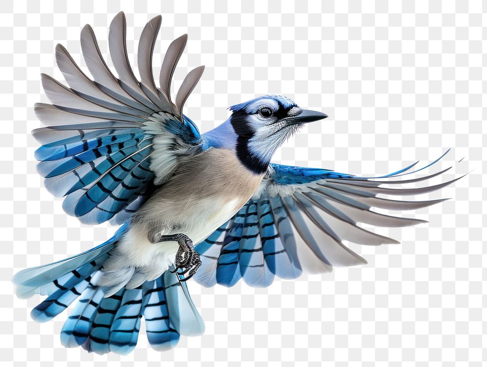 PNG Vibrant blue jay in flight