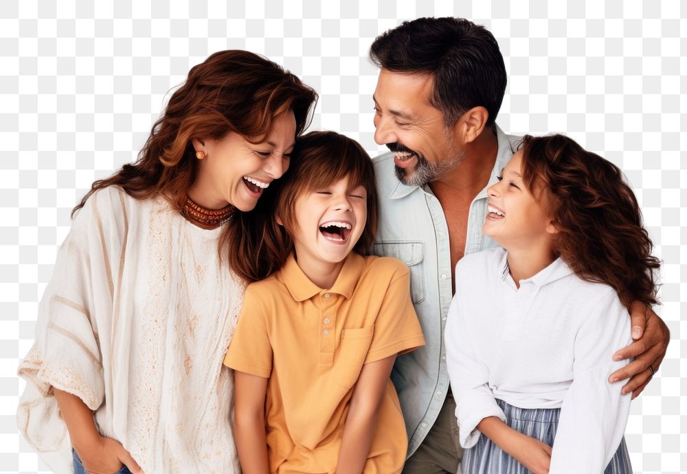 PNG  Happy family laughing together