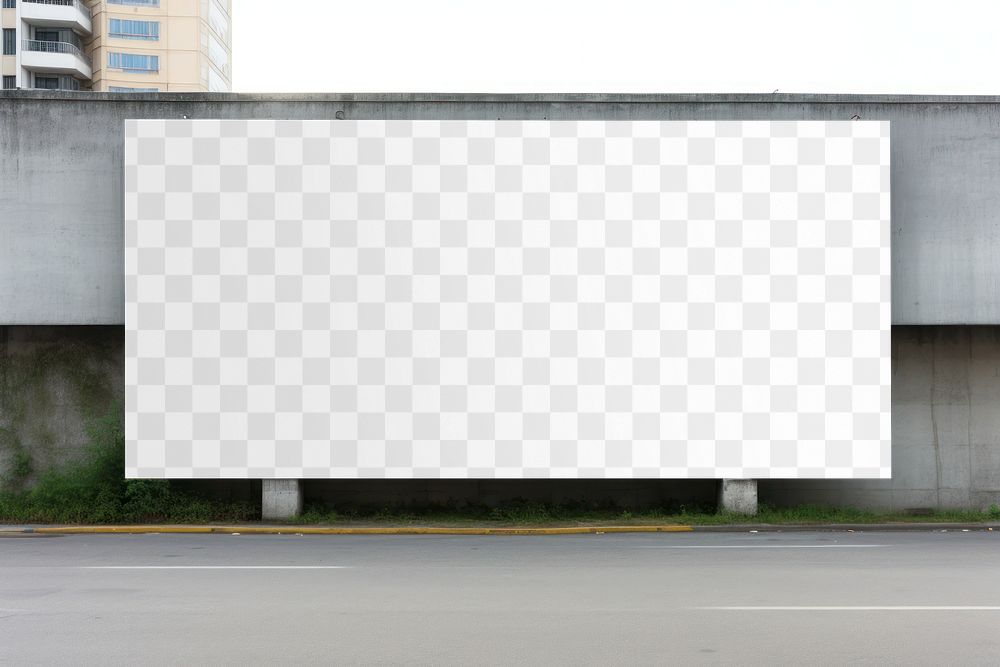 PNG  urban billboard mockup, transparent background