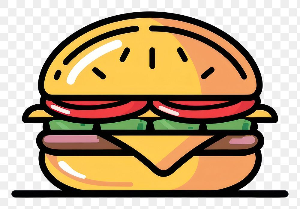 PNG  Colorful cartoon burger illustration