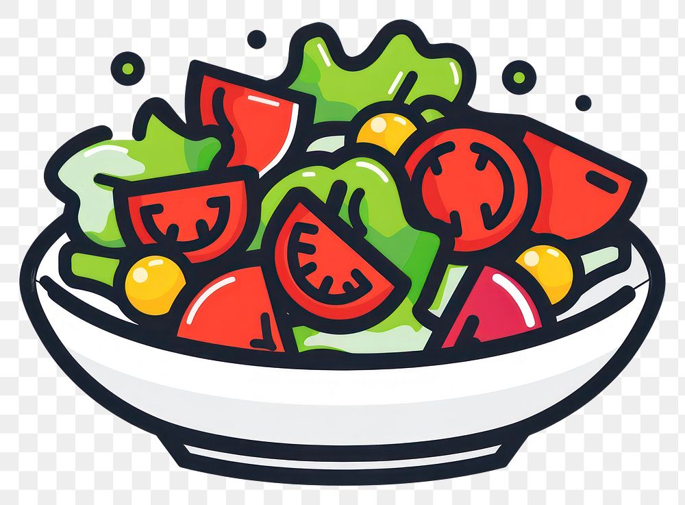 PNG  Fresh colorful vegetable salad illustration